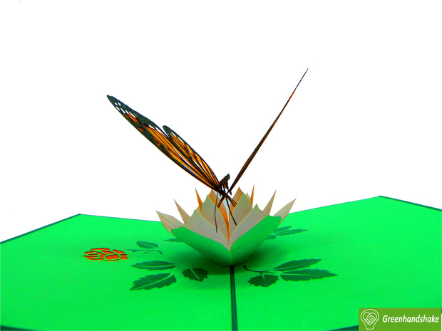 Monarch Butterfly, Pop Up Card, 3D Popup Greeting Cards - Unique Dedicated Handmade/Heartmade Art. Design Greeting Card for all occasion