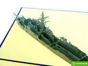Powerful US Navy ship, Pop Up Card, 3D Popup Greeting Cards - Unique Dedicated Handmade/Heartmade Art. Design Greeting Card for all occasion