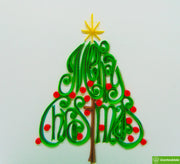 Christmas Tree With Yellow Star, Quilling Greeting Card - Unique Dedicated Handmade/Heartmade Art. Design Greeting Card for all occasion