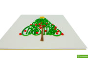 Christmas Tree With Yellow Star, Quilling Greeting Card - Unique Dedicated Handmade/Heartmade Art. Design Greeting Card for all occasion