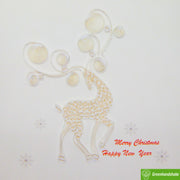 Snow Deer, Quilling Greeting Card - Unique Dedicated Handmade/Heartmade Art. Design Greeting Card for all occasion