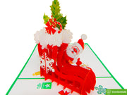 Santa Claus boot, Christmas Pop Up Card 3D Collection - Handmade 3D Popup Greeting Cards for Christmas, Holiday, Xmas Gift
