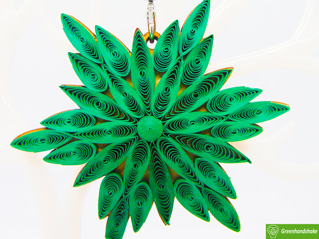 Green Snowflake, Christmas Quilling Ornaments Collection, Home Decorations Holiday Decor, Handmade Ornament, quilled Ornament