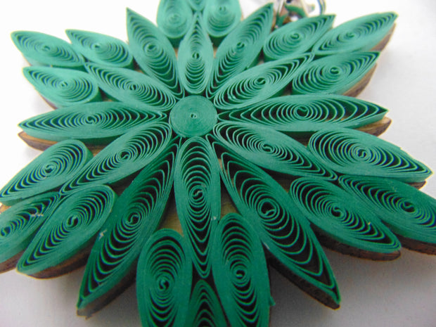 Green Snowflake, Christmas Quilling Ornaments Collection, Home Decorations Holiday Decor, Handmade Ornament, quilled Ornament