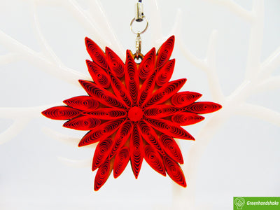 Red Snowflake, Christmas Quilling Ornaments Collection, Home Decorations Holiday Decor, Handmade Ornament, quilled Ornament