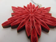 Red Snowflake, Christmas Quilling Ornaments Collection, Home Decorations Holiday Decor, Handmade Ornament, quilled Ornament