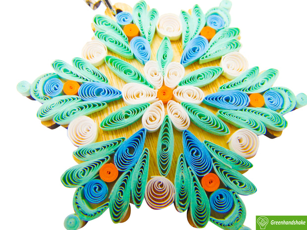 Colorful Snowflake, Christmas Quilling Ornaments Collection, Home Decorations Holiday Decor, Handmade Ornament, quilled Ornament