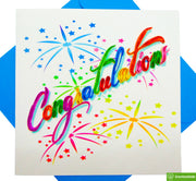 Congratulations! Quilling Greeting Card - Unique Dedicated Handmade Art. Design Greeting Card for all occasion by GREENHANDSHAKE