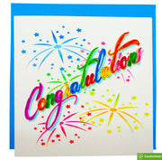 Congratulations! Quilling Greeting Card - Unique Dedicated Handmade Art. Design Greeting Card for all occasion by GREENHANDSHAKE