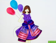 Birthday Girl Quilling Greeting Card - Unique Dedicated Handmade Art. Design Greeting Card for all occasion by GREENHANDSHAKE