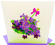 Basket of Violets Quilling Greeting Card - Unique Dedicated Handmade/Heartmade Art. Design Greeting Card for all occasion