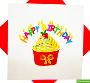 Colorful Happy Birthday Cupcakes Quilling Card-Unique Dedicated Handmade Art.Design Greeting Card for all occasion by GREENHANDSHAKE