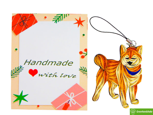 Shiba, Quilling Ornament, Home Decorations Holiday Decor, Handmade Ornament for Animal Lovers, Handbag Backpack Bag Purse Mobile