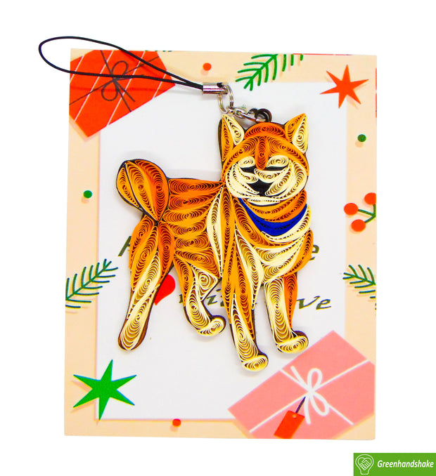 Shiba, Quilling Ornament, Home Decorations Holiday Decor, Handmade Ornament for Animal Lovers, Handbag Backpack Bag Purse Mobile