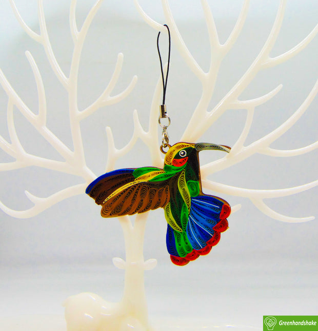 Colorful Hummingbird, Quilling Ornament, Home Decorations Holiday Decor, Handmade Ornament for Animal Lovers, Handbag Backpack Bag Purse Mobile