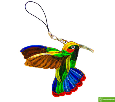 Colorful Hummingbird, Quilling Ornament, Home Decorations Holiday Decor, Handmade Ornament for Animal Lovers, Handbag Backpack Bag Purse Mobile