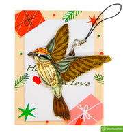 Chipping Sparrow, Quilling Ornament, Home Decorations Holiday Decor, Handmade Ornament for Animal Lovers, Handbag Backpack Bag Purse Mobile