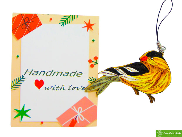 American Goldfinch, Quilling Ornament, Home Decorations Holiday Decor, Handmade Ornament for Animal Lovers, Handbag Backpack Bag Purse Mobile