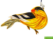 American Goldfinch, Quilling Ornament, Home Decorations Holiday Decor, Handmade Ornament for Animal Lovers, Handbag Backpack Bag Purse Mobile