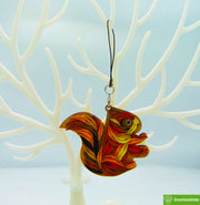 Squirrel, Quilling Ornament, Home Decorations Holiday Decor, Handmade Ornament for Animal Lovers, Handbag Backpack Bag Purse Mobile