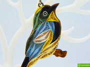 Yellow-Rumped Warbler,Quilling Ornament, Home Decorations Holiday Decor, Handmade Ornament for Animal Lovers, Handbag Backpack Bag Purse Mobile