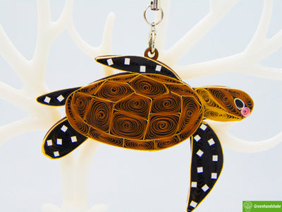 Sea Turtle, Quilling Ornament, Home Decorations Holiday Decor, Handmade Ornament for Animal Lovers, Handbag Backpack Bag Purse Mobile