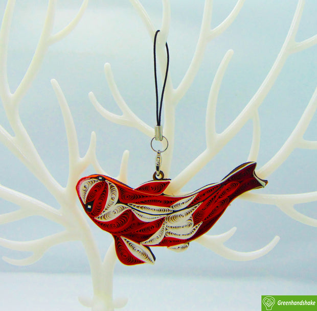 Koi Fish, Quilling Ornament, Home Decorations Holiday Decor, Handmade Ornament for Animal Lovers, Handbag Backpack Bag Purse Mobile