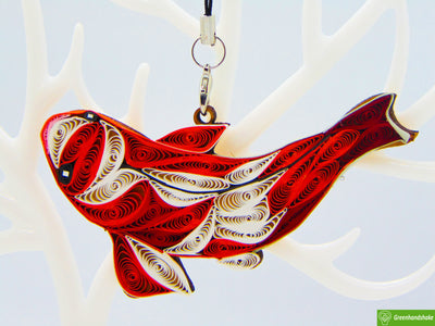Koi Fish, Quilling Ornament, Home Decorations Holiday Decor, Handmade Ornament for Animal Lovers, Handbag Backpack Bag Purse Mobile