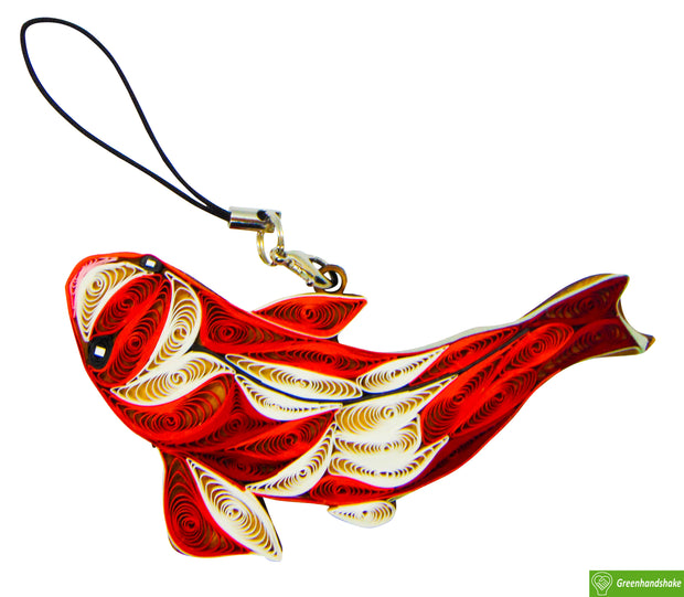 Koi Fish, Quilling Ornament, Home Decorations Holiday Decor, Handmade Ornament for Animal Lovers, Handbag Backpack Bag Purse Mobile