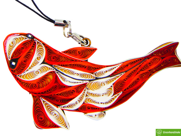 Koi Fish, Quilling Ornament, Home Decorations Holiday Decor, Handmade Ornament for Animal Lovers, Handbag Backpack Bag Purse Mobile