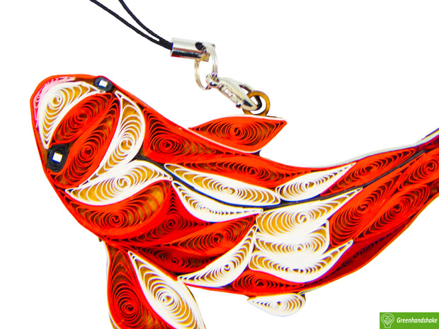 Koi Fish, Quilling Ornament, Home Decorations Holiday Decor, Handmade Ornament for Animal Lovers, Handbag Backpack Bag Purse Mobile