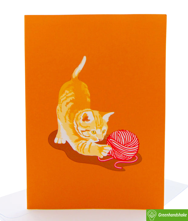 Kitty, Pop Up Card, 3D Popup Greeting Cards - Unique Dedicated Handmade/Heartmade Art. Design Greeting Card for all occasion