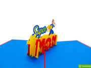 Super Mom, Pop Up Card, 3D Popup Greeting Cards - Unique Dedicated Handmade/Heartmade Art. Design Greeting Card for all occasion