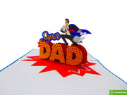 Super Dad, Pop Up Card, 3D Popup Greeting Cards - Unique Dedicated Handmade/Heartmade Art. Design Greeting Card for all occasion