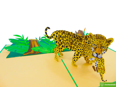 Jaguar, Pop Up Card, 3D Popup Greeting Cards - Unique Dedicated Handmade/Heartmade Art. Design Greeting Card for all occasion