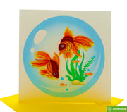 Goldfish couple, Quilling Greeting Card - Unique Dedicated Handmade Art. Design Greeting Card for all occasion by GREENHANDSHAKE