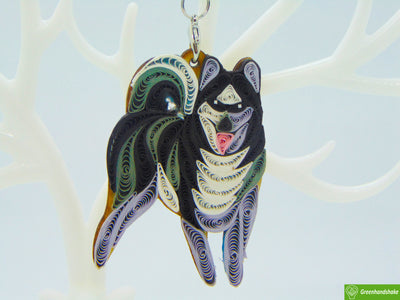 Husky, Quilling Ornament, Home Decorations Holiday Decor, Handmade Ornament for Animal Lovers, Handbag Backpack Bag Purse Mobile