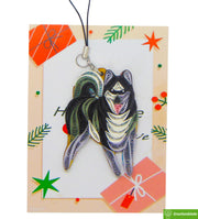 Husky, Quilling Ornament, Home Decorations Holiday Decor, Handmade Ornament for Animal Lovers, Handbag Backpack Bag Purse Mobile