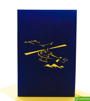US Army Helicopter, Pop Up Card, 3D Popup Greeting Cards - Unique Dedicated Handmade/Heartmade Art. Design Greeting Card for all occasion