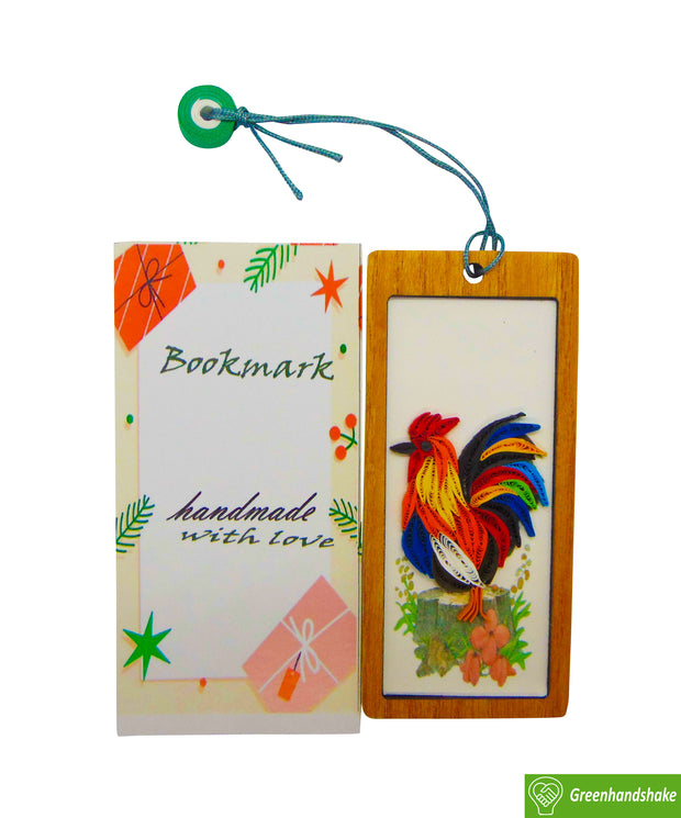 Rooster, Quilling Bookmark Gift for Friends Family Women Book Lovers Readers Teens Girls, Mothers Day Christmas Valentine, Gift for Men and Women