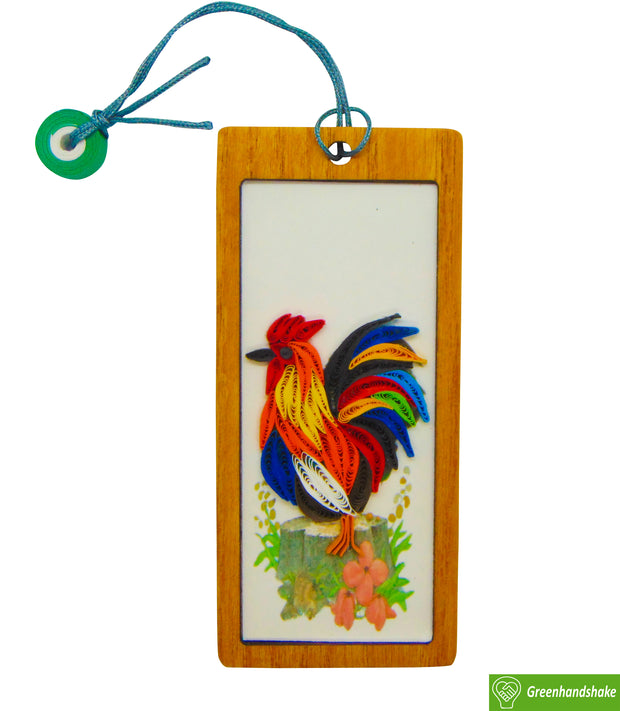 Rooster, Quilling Bookmark Gift for Friends Family Women Book Lovers Readers Teens Girls, Mothers Day Christmas Valentine, Gift for Men and Women