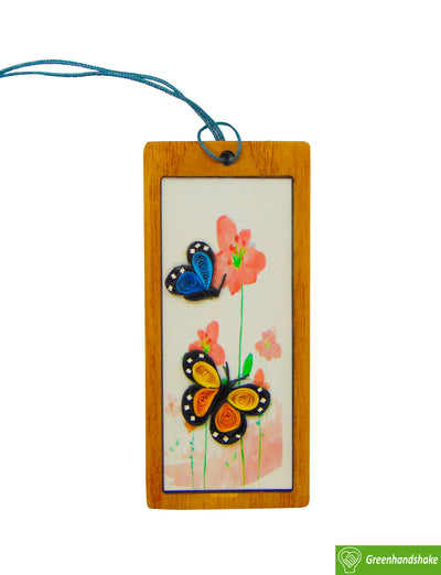 Butterflies with flowers, Quilling Bookmark Gift for Friends Family Book Lovers Readers Teens Girls, Mothers Day Christmas Valentine