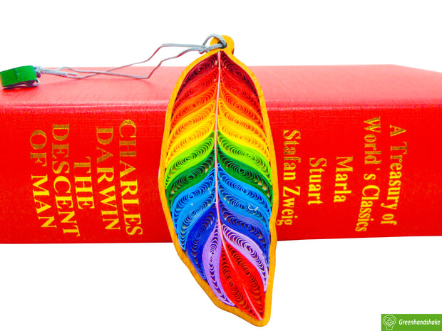 Rainbow Feather, Quilling Bookmark Gift for Friends Family Book Lovers Readers Teens Girls, Mothers Day Christmas Valentine, Gift for Men and Women