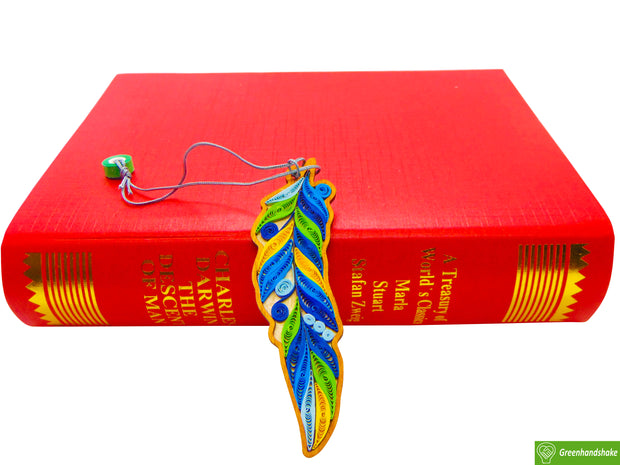 Artistic feather, Quilling Bookmark Gift for Friends Family Book Lovers Readers Teens Girls, Mothers Day Christmas Valentine, Gift for Men and Women