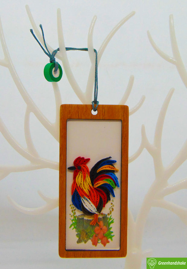 Rooster, Quilling Bookmark Gift for Friends Family Women Book Lovers Readers Teens Girls, Mothers Day Christmas Valentine, Gift for Men and Women