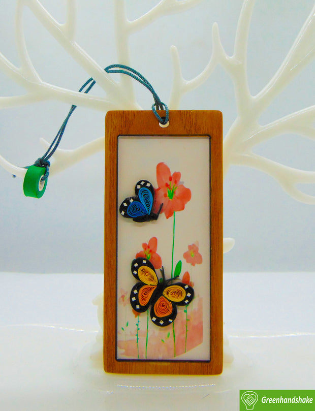 Butterflies with flowers, Quilling Bookmark Gift for Friends Family Book Lovers Readers Teens Girls, Mothers Day Christmas Valentine