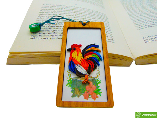 Rooster, Quilling Bookmark Gift for Friends Family Women Book Lovers Readers Teens Girls, Mothers Day Christmas Valentine, Gift for Men and Women