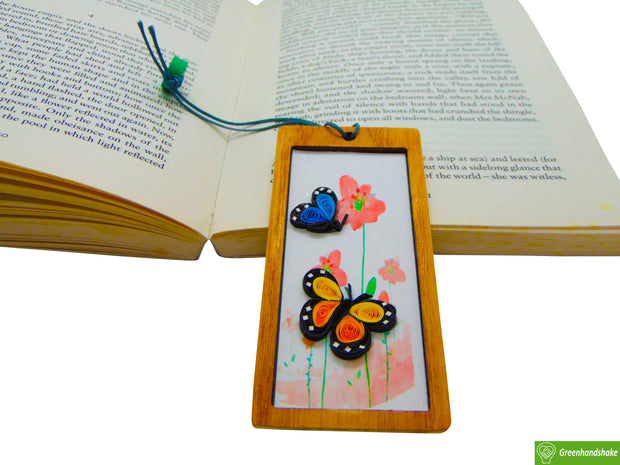 Butterflies with flowers, Quilling Bookmark Gift for Friends Family Book Lovers Readers Teens Girls, Mothers Day Christmas Valentine