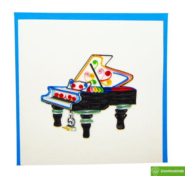 Grand Piano, Quilling Greeting Card - Unique Dedicated Handmade Art. Design Greeting Card for all occasion by GREENHANDSHAKE