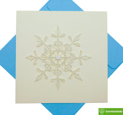 Snowflake, Quilling Greeting Card - Unique Dedicated Handmade/Heartmade Art. Design Greeting Card for all occasion